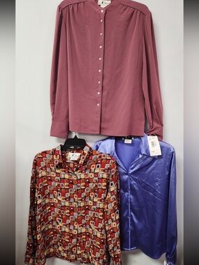 Ntouch lot of 3 vintage Dead stock blouses NWT!!